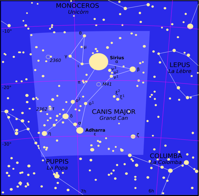 The constelation of Canis Major The constelation of Canis Major