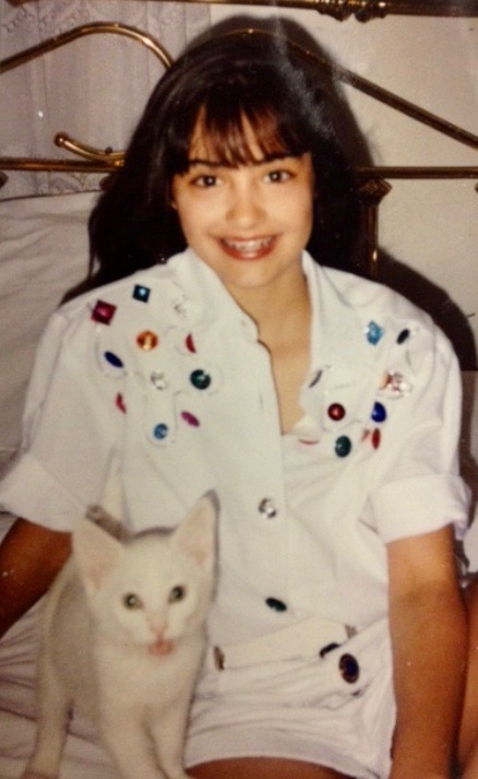 Katie Cleary in Her Room as a Child with a Cat Katie Cleary in Her Room as a Child with a Cat