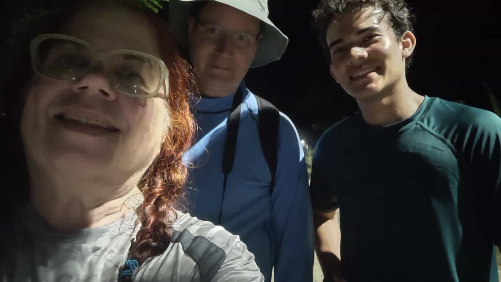 Me and Andy and Jairo Standing Outside in the Dark