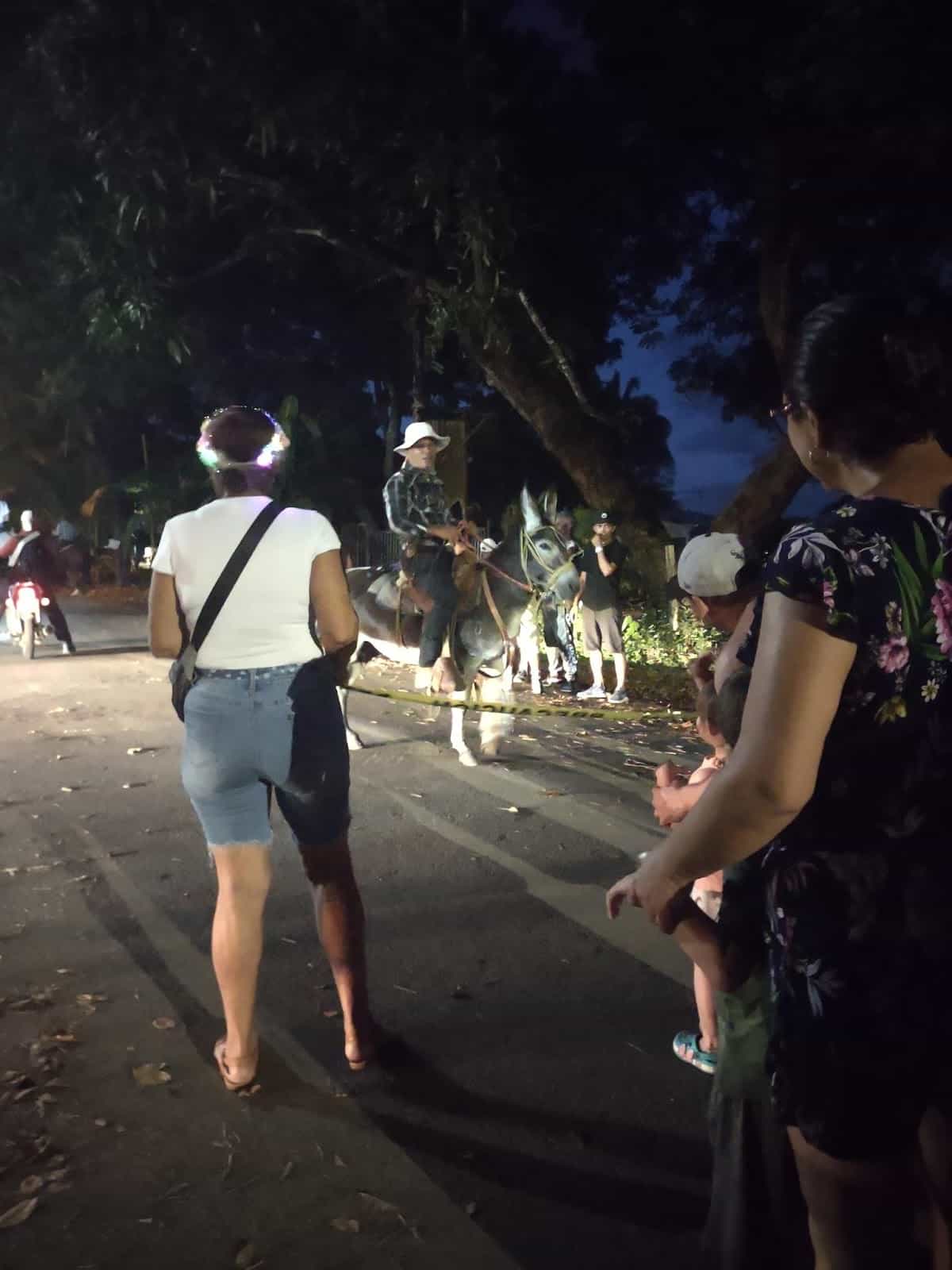 People on Donkeys in the Parade in Esterillos Oeste