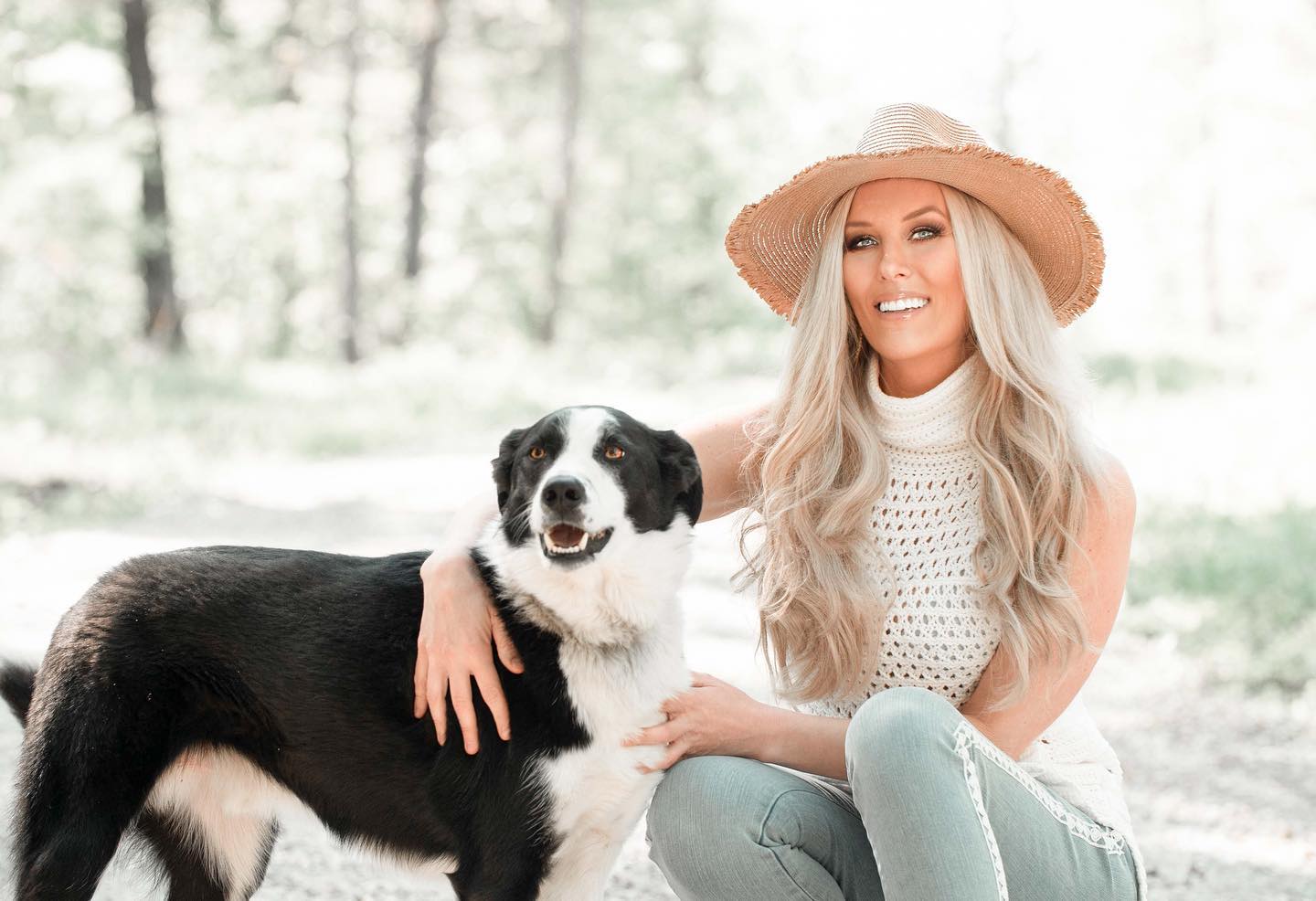 Stephanie with a Dog.